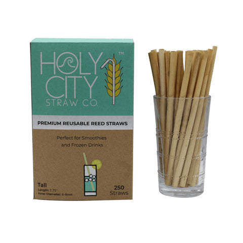 Tall Reed Straws Durable 7.75 inch Straws Holy City Straw Company