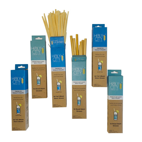 Wheat and Reed Straw Bundle 6 Pack Straw Bundle Holy City Straw Company