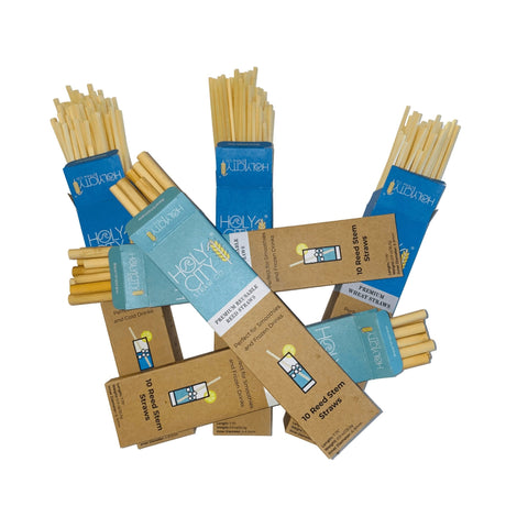 Wheat and Reed Straw Bundle 6 Pack Straw Bundle Holy City Straw Company