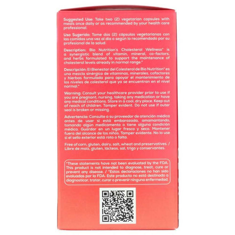Cholesterol Wellness Support Normal Cholesterol Levels Nutritional Supplement Bio Nutrition