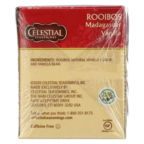 Madagascar Vanilla Rooibos Herbal Blend Tea 20bg Celestial Seasonings