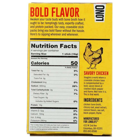 Savory Chicken Bone Broth Stick Bold & Flavorful Bone Broth LONOLIFE