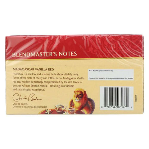 Madagascar Vanilla Rooibos Herbal Blend Tea 20bg Celestial Seasonings