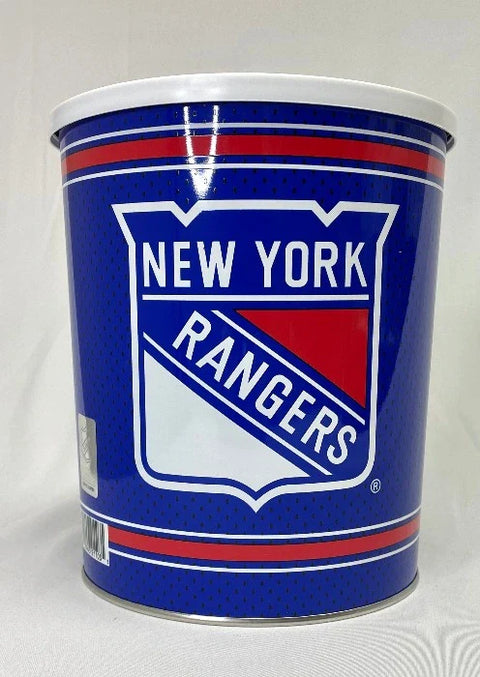 New York Rangers Gift Tin Basket - 1 Gallon Officially Licensed NHL Snacks