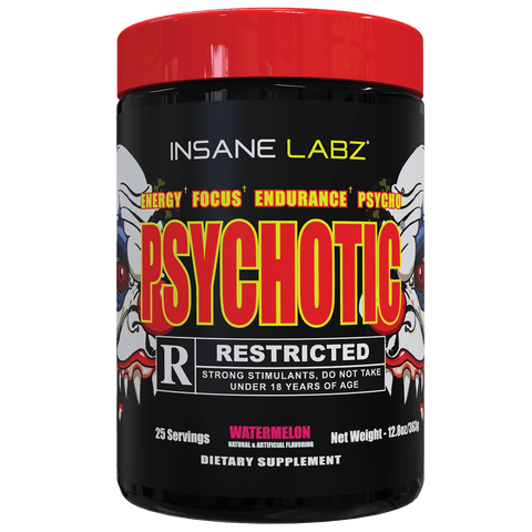 Insane Labz Psychotic Rated-R Pre-Workout | 424mg Caffeine | High-Stim Energy, Pump & Endurance