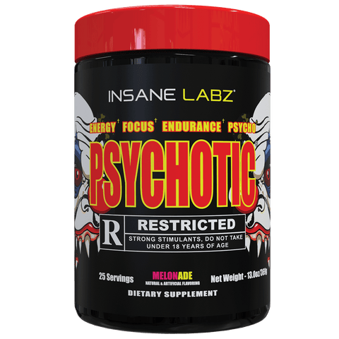 Insane Labz Psychotic Rated-R Pre-Workout | 424mg Caffeine | High-Stim Energy, Pump & Endurance