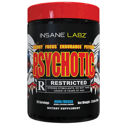 Insane Labz Psychotic Rated-R Pre-Workout | 424mg Caffeine | High-Stim Energy, Pump & Endurance