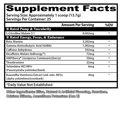 Insane Labz Psychotic Rated-R Pre-Workout | 424mg Caffeine | High-Stim Energy, Pump & Endurance