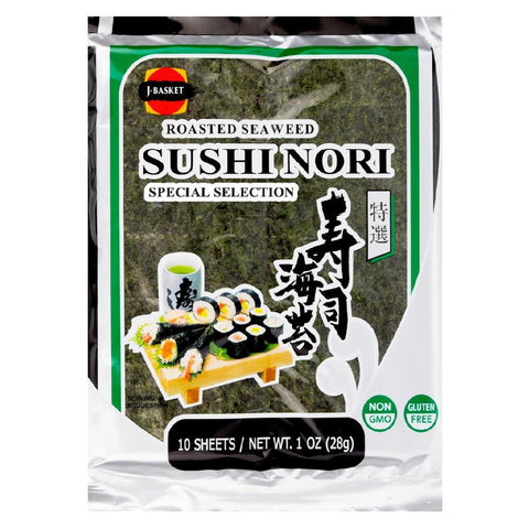 Sushi Nori Roasted Seaweed 10CT 1OZ J Basket
