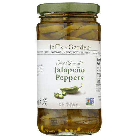 Sliced Tamed Jalapeno Peppers 12 oz JEFFS GARDEN