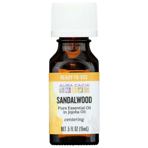 Sandalwood In Jojoba Oil Essential Oil 0.5 oz Aura Cacia