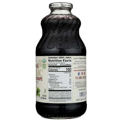 Organic Concord Grape Juice 32 oz Bottle Lakewood