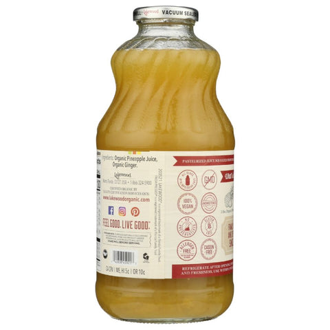 Organic Pineapple Ginger Juice 32 fl oz Lakewood