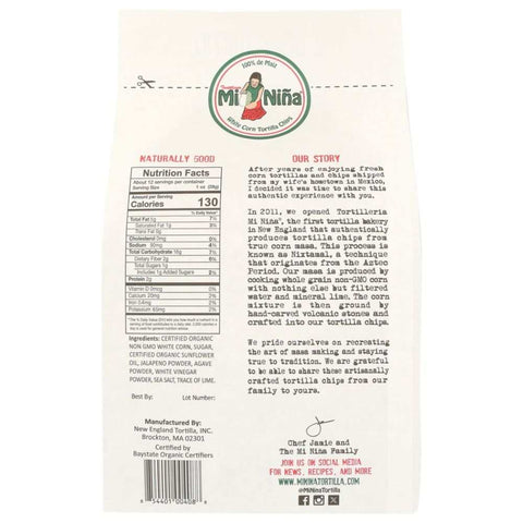 Jalapeno Agave Bold Heat Tortilla Chips MI NINA - 12oz
