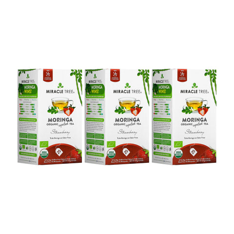 Organic Moringa Tea - Strawberry - Caffeine-Free Herbal Tea