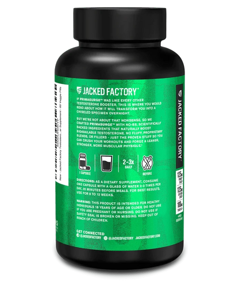 Jacked Factory PrimaSurge | Natural Testosterone Booster 60 Caps