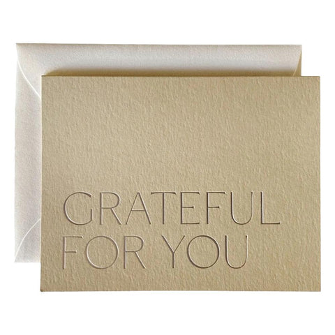 Grateful For You Letterpress Greeting Card Jaymes Paper
