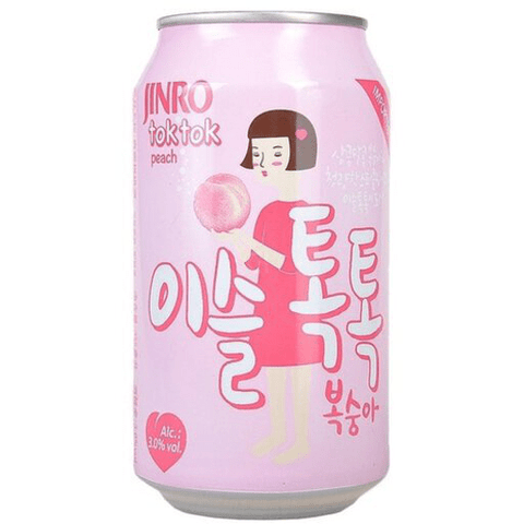 Peach Sparkling Soju 355ML Jinro TokTok