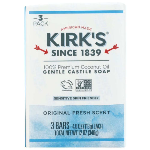 Original Fresh Scent Clean Bar Soap 3Pk 12oz KIRKS