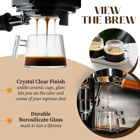 Pure Over Durable Borosilicate Glass Espresso Cup Set 3 Sets