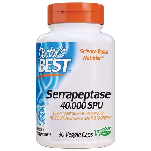 Serrapeptase 40000SPU High-Potency Enzyme Supplement Doctors Best 90 vc