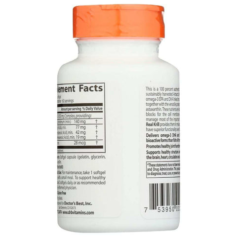 Real Krill 350Mg Omega-3 Supplement Softgels Doctor's Best