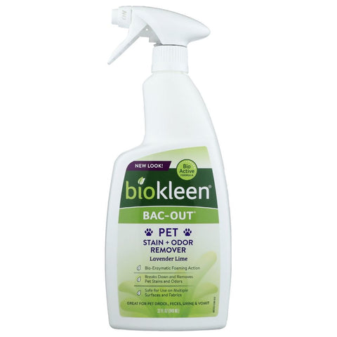 Lavender Lime Bac-Out Pet Stain & Odor Remover Foaming Spray 32 oz BIOKLEEN