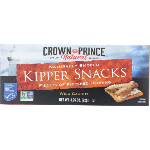Naturally Smoked Kipper Snacks 3.25 oz Product CROWN PRINCE