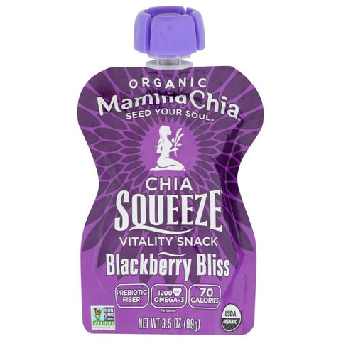 Blackberry Bliss Organic Chia Nutritious Snack Squeeze 3.5oz MAMMACHIA