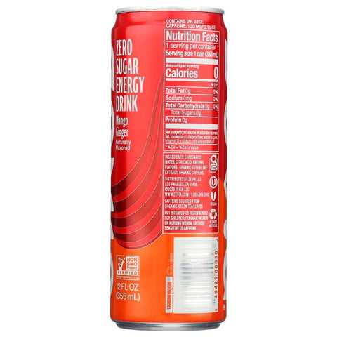 Zevia Mango Ginger Zero Calorie Energy Drink