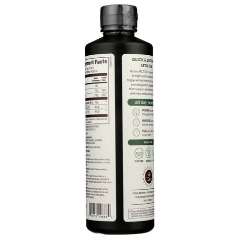 Organic MCT Oil Coconut-Based Medium-Chain Triglycerides Nutiva 16oz