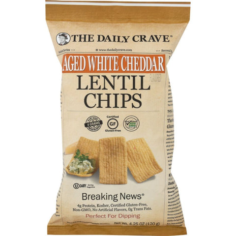 Aged White Cheddar Lentil Chips Snack The Daily Crave