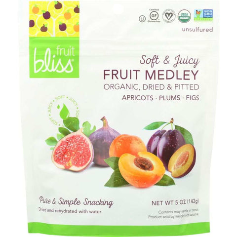 Organic Fruit Medley Apricot Fig and Plum Dried Fruits FRUIT BLISS 5 oz