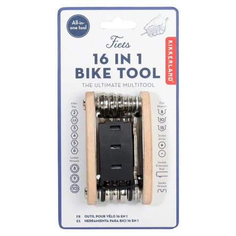 16-In-1 Bike Tool Compact Multi-Tool Kikkerland Design