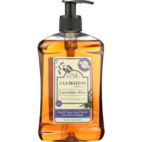 Lavender Aloe Liquid Hand Soap Traditional French Milled Recipe 16oz A LA MAISON DE PROVENCE