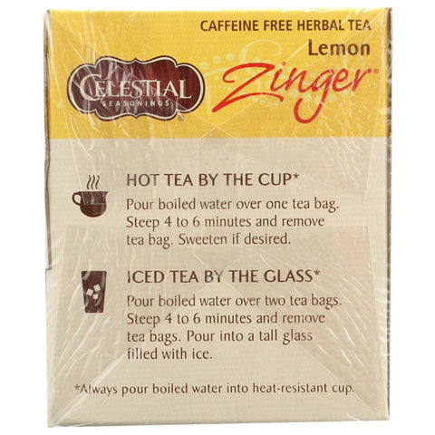 Lemon Zinger Herbal Tea 20 Bags Celestial Seasonings
