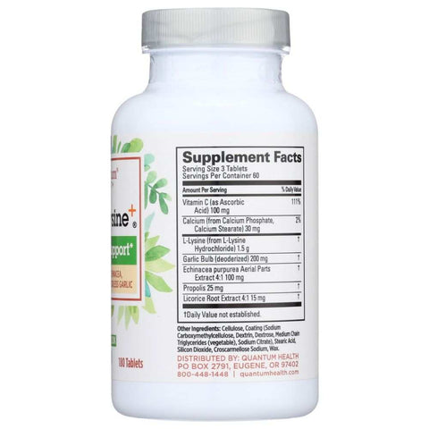 SuperLysinePlus Advanced Lysine Supplement 180 Tablets QUANTUM