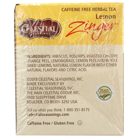 Lemon Zinger Herbal Tea 20 Bags Celestial Seasonings