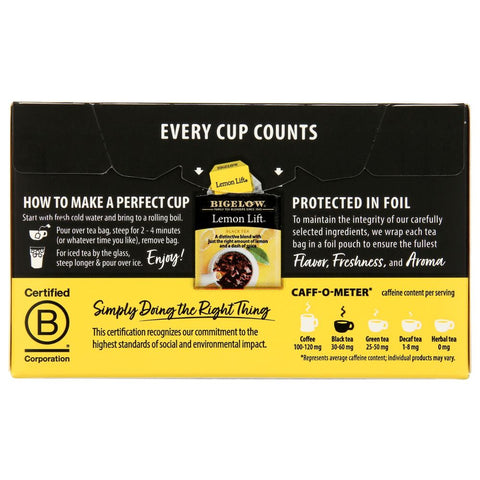 Lemon Lift Black Tea Smooth Blend 20 Bags Bigelow