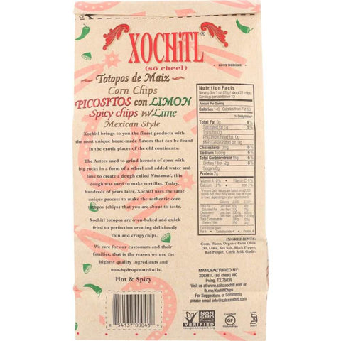 Picositos Con Limon Light Thin Tortilla Chips XOCHITL 12 oz