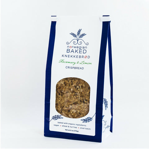 Rosemary & Lemon Baked Knekkebrød Crispbread Nordic Crspbread Bag