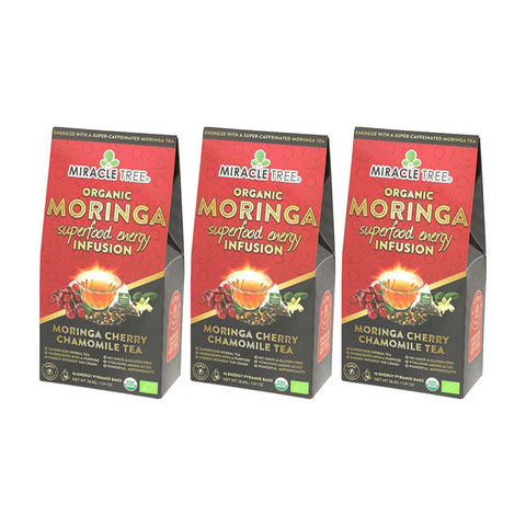Organic Moringa Energy Tea - Cherry Chamomile - Natural Coffee Alternative