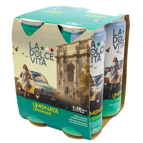 Limonata Lemon Soda 4PK Authentic Italian La Dolce Vita