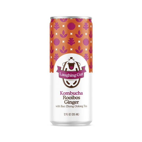 Laughing Gut Rooibos Ginger Kombucha Cans 12 Pack