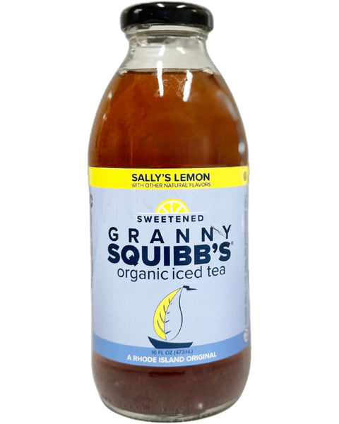 Sally's Lemon Sweetened Organic Iced Tea 16oz Bottles 12 Pack Granny Squibbs