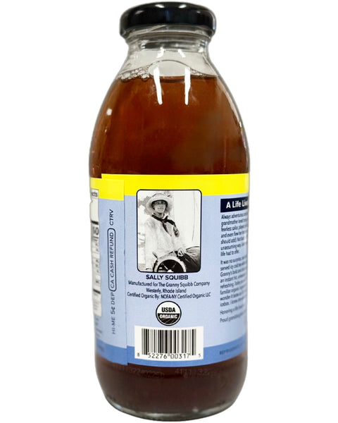 Sally's Lemon Sweetened Organic Iced Tea 16oz Bottles 12 Pack Granny Squibbs