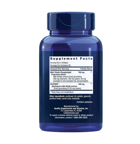Life Extension Advanced Milk Thistle -120 Softgels
