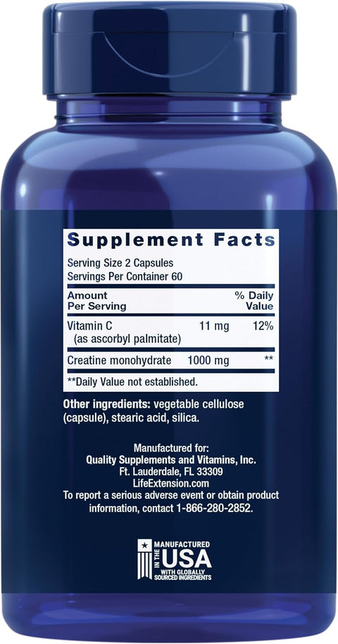 Life Extension Creatine Capsules - 120 Capsules