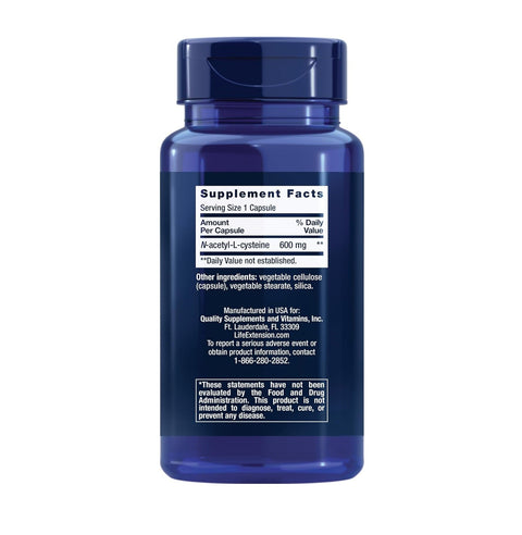 Life Extension  N-Acetyl-L-Cysteine, 600 mg, 60 capsules