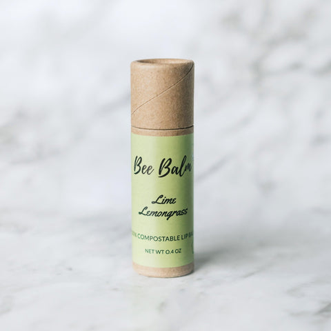 Bee Balm Lime Lemongrass Lip Balm 0.4 oz Tubes Bee Balm